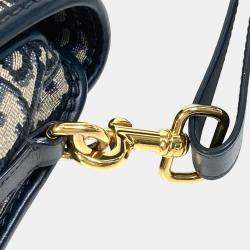 Dior Navy Blue Oblique Canvas Medium Bobby Shoulder Bag