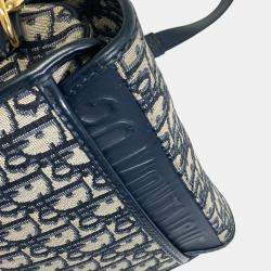 Dior Navy Blue Oblique Canvas Medium Bobby Shoulder Bag
