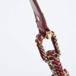 Pre Owned Dior Red Cannage Leather Delices Gaufre Flap Shoulder Bag