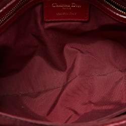 Pre Owned Dior Red Cannage Leather Delices Gaufre Flap Shoulder Bag
