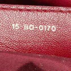 Pre Owned Dior Red Cannage Leather Delices Gaufre Flap Shoulder Bag