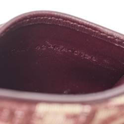 Dior Burgundy Diorissimo Canvas Saddle Compact Wallet