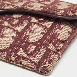 Dior Burgundy Diorissimo Canvas Saddle Compact Wallet