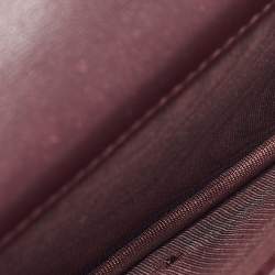 Pre Owned Dior Burgundy Cannage Leather Lady Dior Card Holder