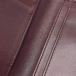 Pre Owned Dior Burgundy Cannage Leather Lady Dior Card Holder