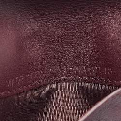 Pre Owned Dior Burgundy Cannage Leather Lady Dior Card Holder