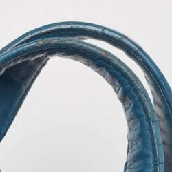 Pre Owned Dior Blue Cannage Leather Large Soft Lady Dior Shopper Tote