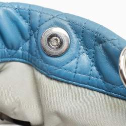 Pre Owned Dior Blue Cannage Leather Large Soft Lady Dior Shopper Tote