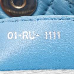 Pre Owned Dior Blue Cannage Leather Large Soft Lady Dior Shopper Tote