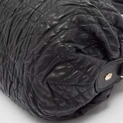 Pre Owned Dior Black Cannage Gaufre Leather Delices Shoulder Bag