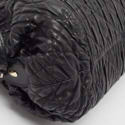 Pre Owned Dior Black Cannage Gaufre Leather Delices Shoulder Bag