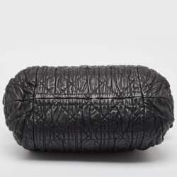 Pre Owned Dior Black Cannage Gaufre Leather Delices Shoulder Bag