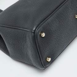 Pre Owned Dior Black Leather Medium Diorissimo Shopper Tote