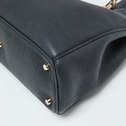 Pre Owned Dior Black Leather Medium Diorissimo Shopper Tote