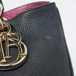 Pre Owned Dior Black Leather Medium Diorissimo Shopper Tote