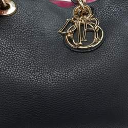Pre Owned Dior Black Leather Medium Diorissimo Shopper Tote