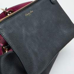 Pre Owned Dior Black Leather Medium Diorissimo Shopper Tote