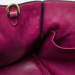 Pre Owned Dior Black Leather Medium Diorissimo Shopper Tote