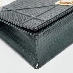 Pre Owned Dior Green Patent Leather Medium Diorama Shoulder Bag