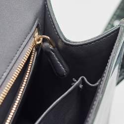 Pre Owned Dior Green Patent Leather Medium Diorama Shoulder Bag