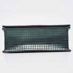 Pre Owned Dior Green Patent Leather Medium Diorama Shoulder Bag