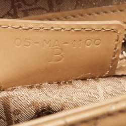 Pre Owned Dior Beige Cannage Patent Leather Large Lady Dior Tote