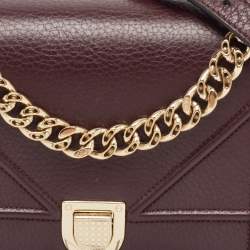 Dior Burgundy Leather Small Diorama Shoulder Bag