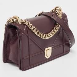 Dior Burgundy Leather Small Diorama Shoulder Bag