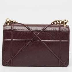 Dior Burgundy Leather Small Diorama Shoulder Bag