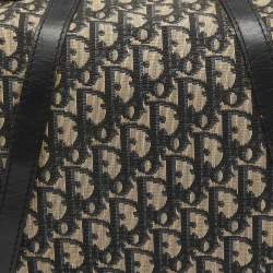 Dior Navy Blue Oblique Canvas Vintage Boston Bag