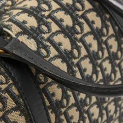Dior Navy Blue Oblique Canvas Vintage Boston Bag