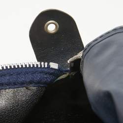 Dior Navy Blue Oblique Canvas Vintage Boston Bag