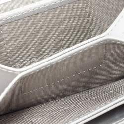 Pre Owned Dior Silver Cannage Leather Lady Dior 5 Gusset Card Holder