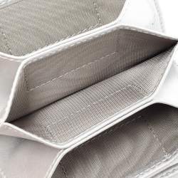 Pre Owned Dior Silver Cannage Leather Lady Dior 5 Gusset Card Holder