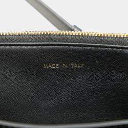 Christian Dior Black Lambskin Macrocannage Mini Miss Caro Bag 
