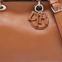 Pre Owned Dior Brown Leather Diorissimo Zip Shopper Tote