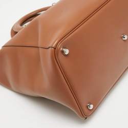 Pre Owned Dior Brown Leather Diorissimo Zip Shopper Tote