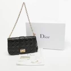 Pre Owned Dior Black Cannage Leather Medium Miss Dior Shoulder Bag