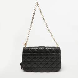 Pre Owned Dior Black Cannage Leather Medium Miss Dior Shoulder Bag