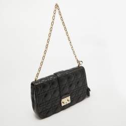 Pre Owned Dior Black Cannage Leather Medium Miss Dior Shoulder Bag