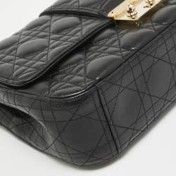 Pre Owned Dior Black Cannage Leather Medium Miss Dior Shoulder Bag