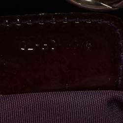 Pre Owned Dior Purple Croc Embossed Patent Leather 61 Tote