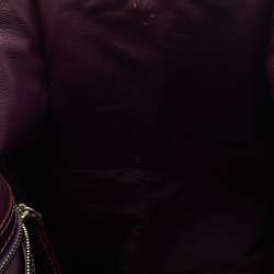 Pre Owned Dior Purple Croc Embossed Patent Leather 61 Tote