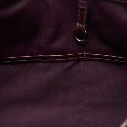 Pre Owned Dior Purple Croc Embossed Patent Leather 61 Tote