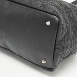 Pre Owned Dior Black Cannage Coated Canvas Medium Panarea Shopper Tote