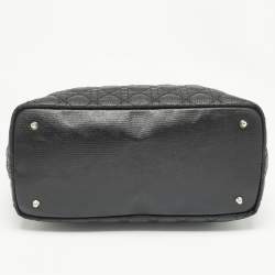 Pre Owned Dior Black Cannage Coated Canvas Medium Panarea Shopper Tote