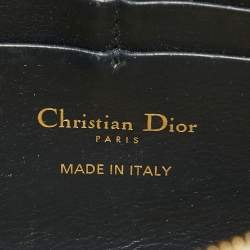 Dior Navy Blue Oblique Canvas Saddle Chain Pouch