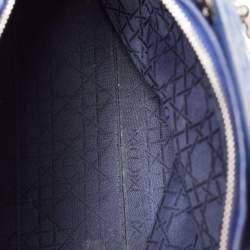 Pre Owned Dior Navy Blue Cannage Leather Large Lady Dior Tote