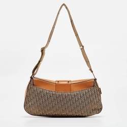 Pre Owned Dior Beige/Tan Diorissimo Canvas and Leather Street Chic Shoulder Bag