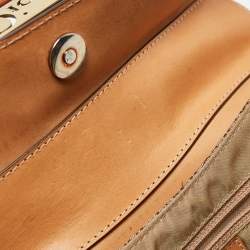 Pre Owned Dior Beige/Tan Diorissimo Canvas and Leather Street Chic Shoulder Bag